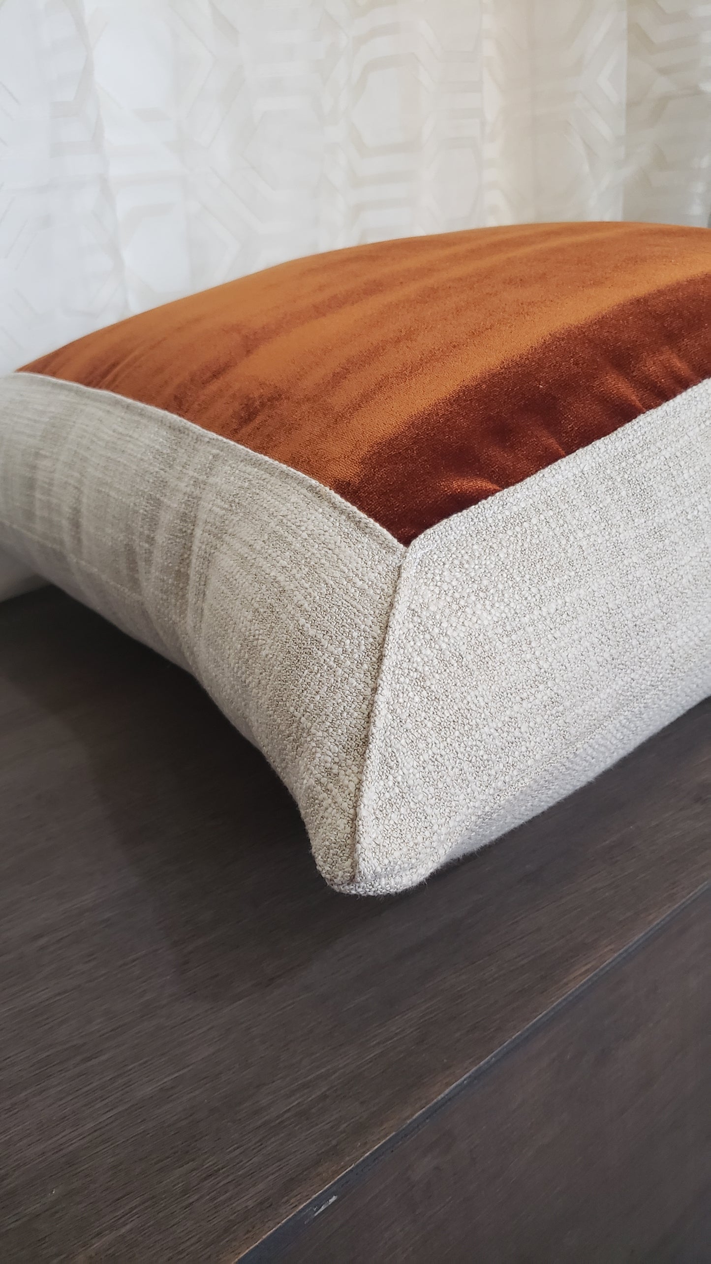 Copluxe` Beige and Copper Luxury Pillow. Cushion Cover.