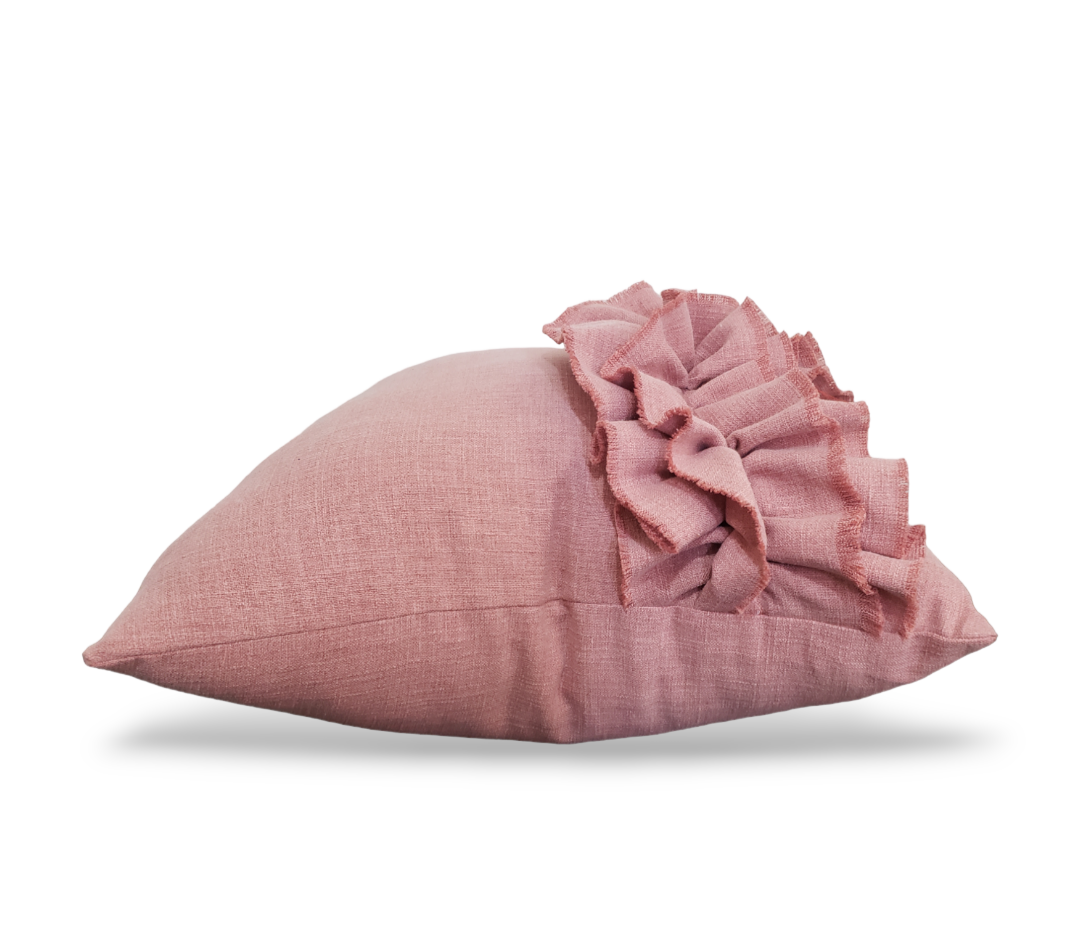 Shop our exquisite oversized 23x23 pink pillow cover. A luxurious and unique pillow design that is a guaranteed conversational piece. Perfect for accentuating that gray; black or biege sofa chair.