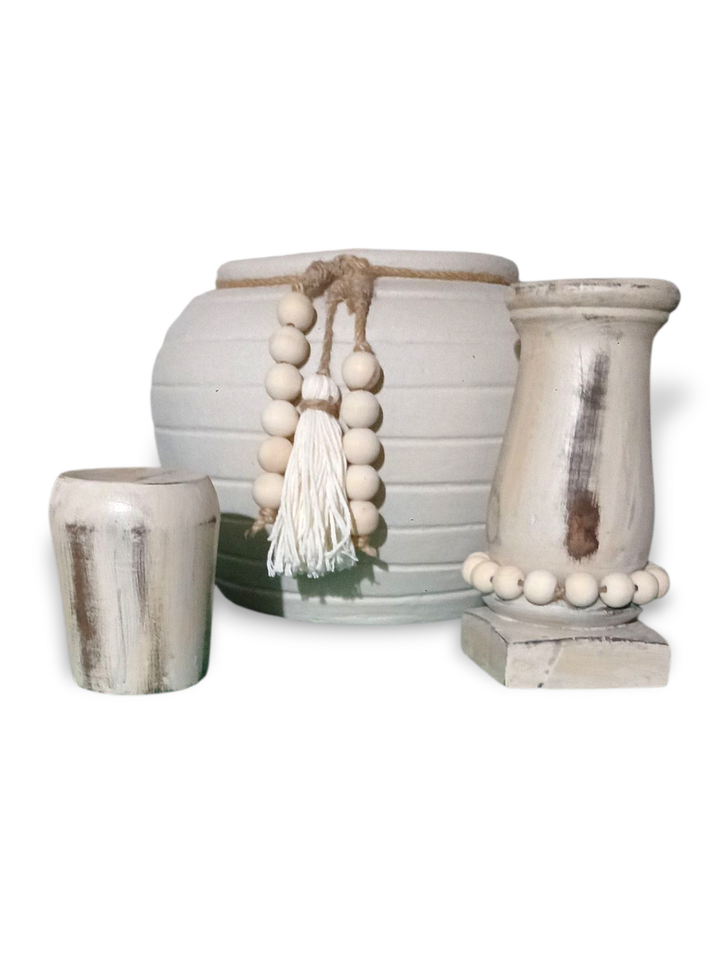 Large Boho Unique Custom Handpainted Vase with Tassels