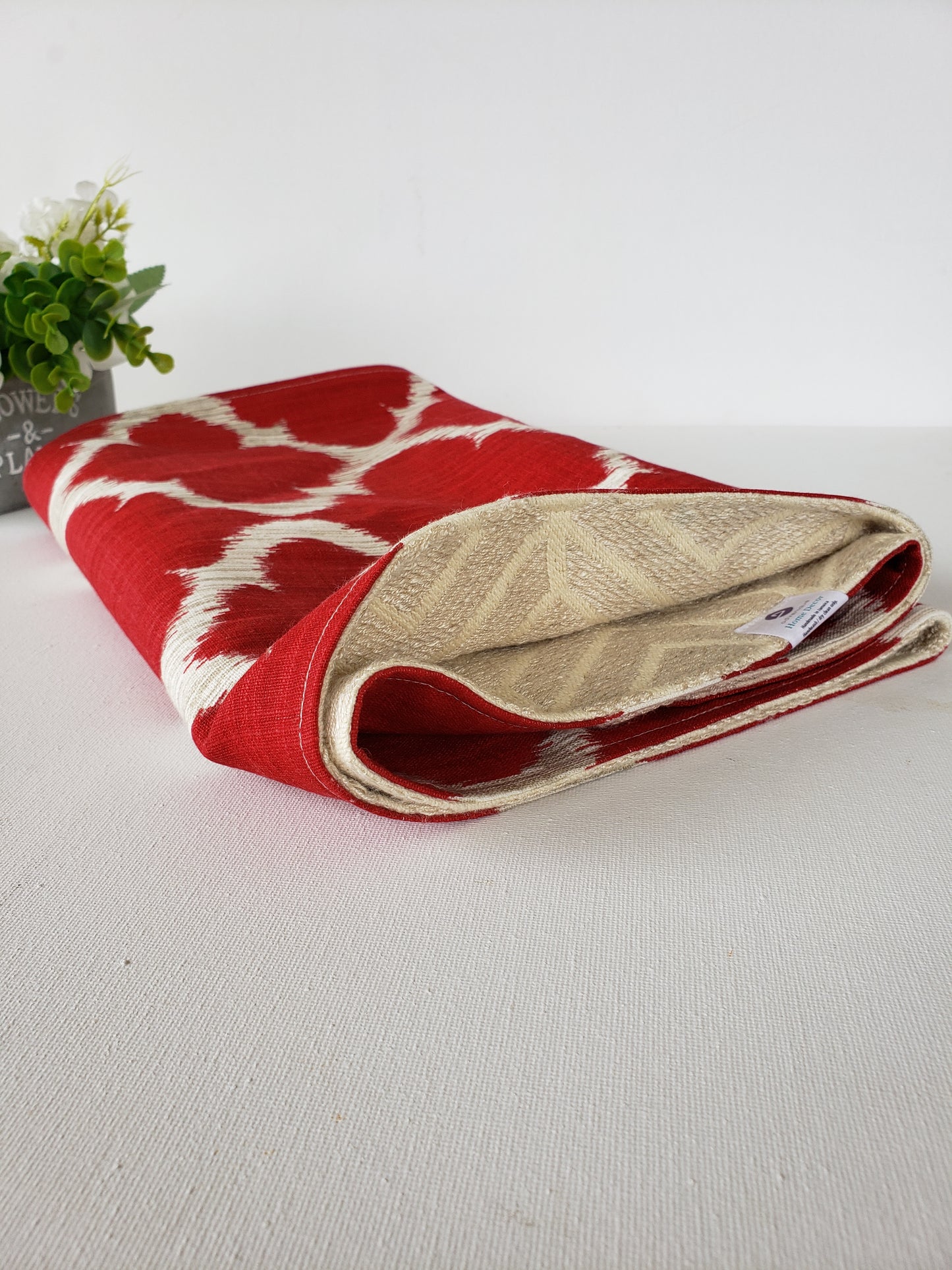 Richloom Kobe Cherry Reversible table runner. Unique Luxury Handmade Designer runner