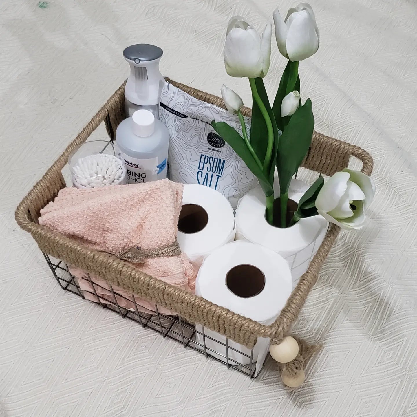 Luxury Modern Rustic Wire Storage Basket.