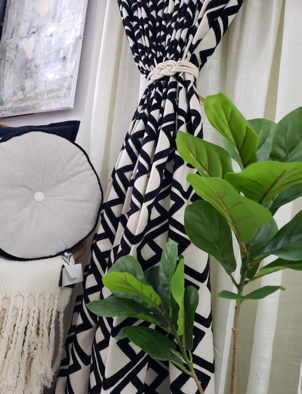 Luxury Designer PKaufman Accolade Onyx Fabric Drapes
