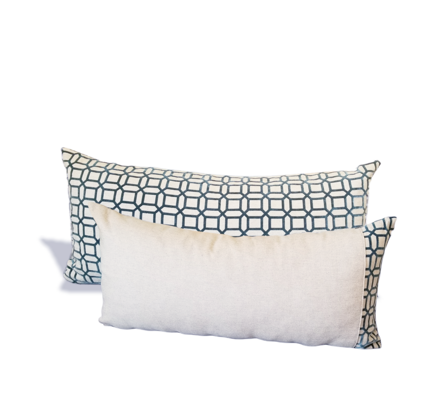 Modern Geometric microfiber pillow Teal and Taupe for your bedroom - Advenique Home Decor