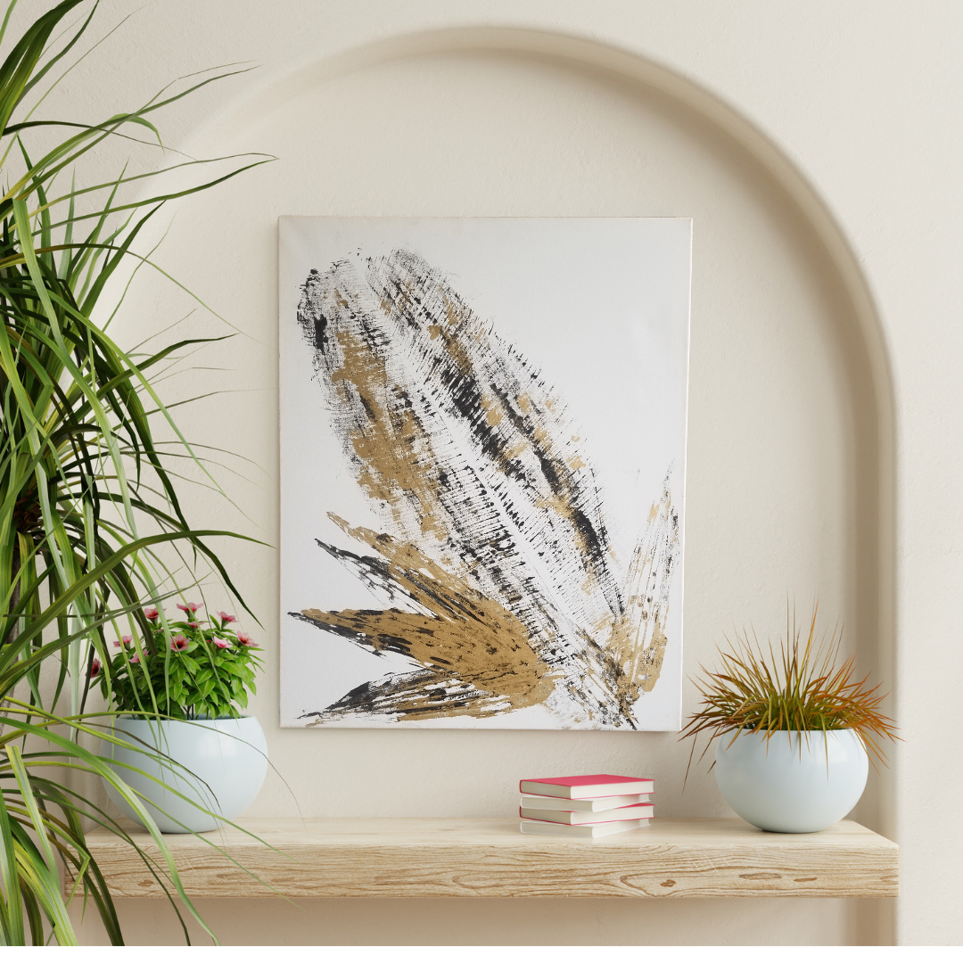 Black and gold Handpainted canvas