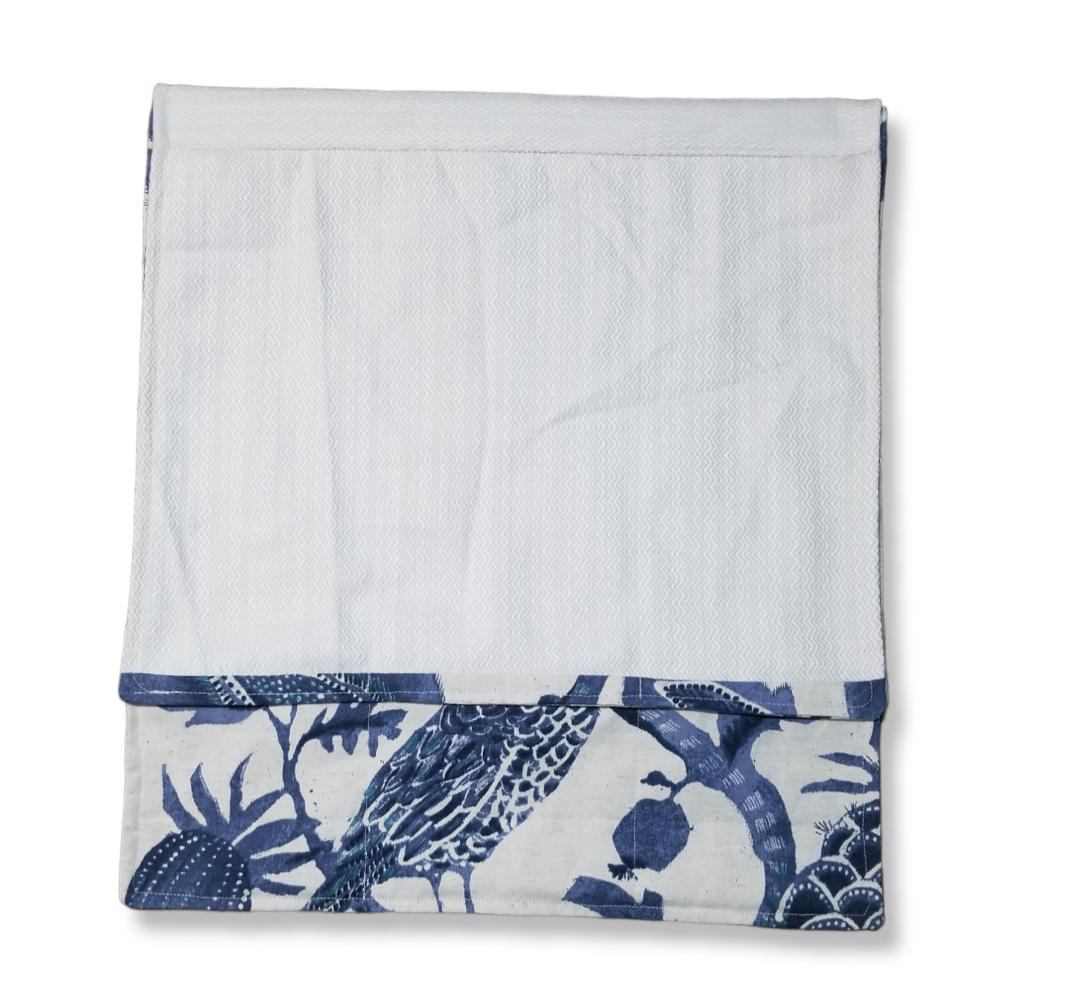 Caribbean Nightingales Designer Bed Runner. Reversible King Bed Scarf.
