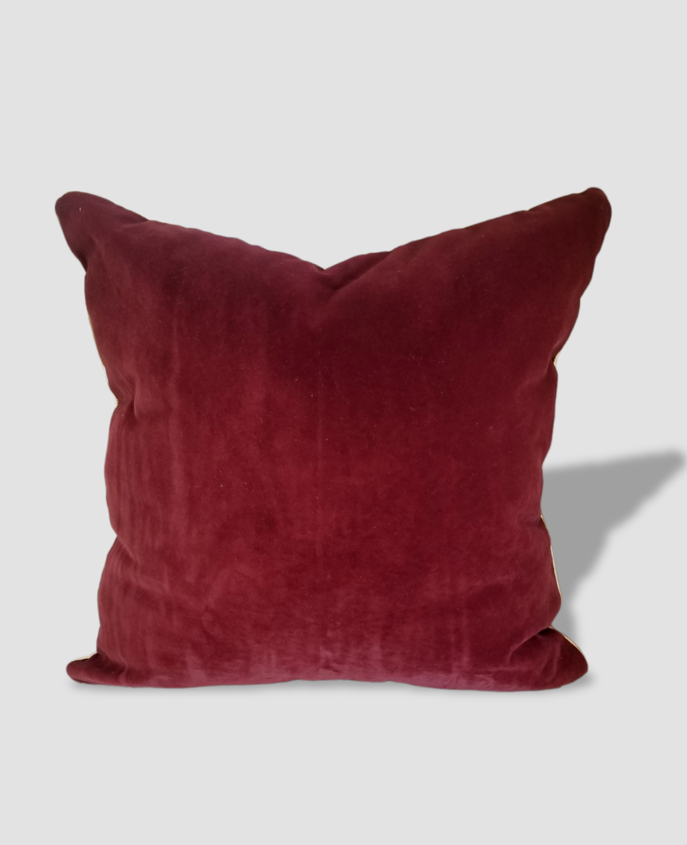 Luxury Decorative Pillow. Red, Blue and Black Velvet with Gold Piping. –  Advenique Home Decor | Handmade Designer Pillows