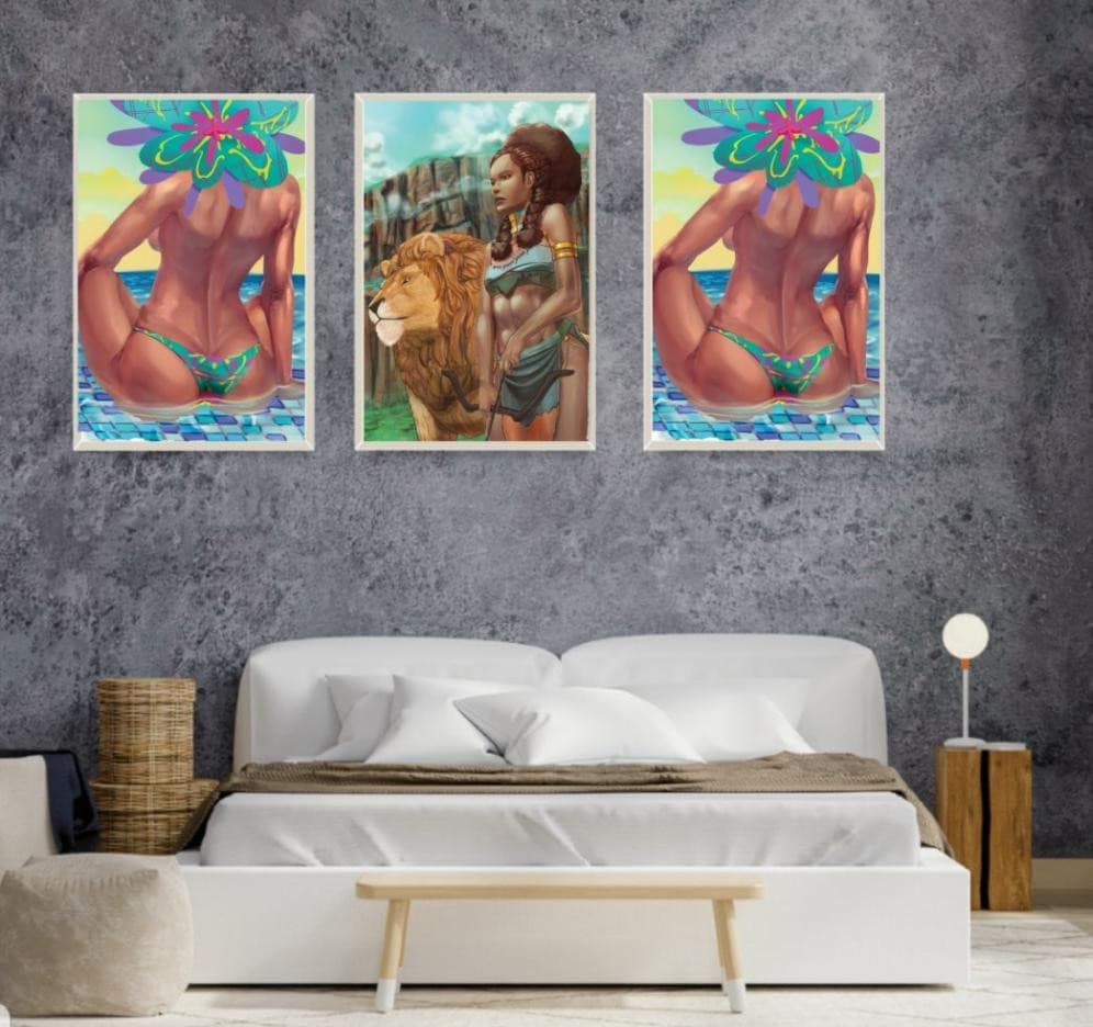 Warrior Princess Tribal Canvas Print Wallart