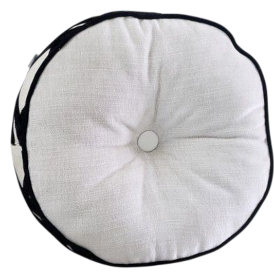 PKaufman Accolade Onyx Circular Luxury Tufted Decorative Cushion