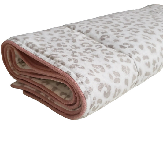 Cheeta Blush Throw Blanket. High End Bed Runner.