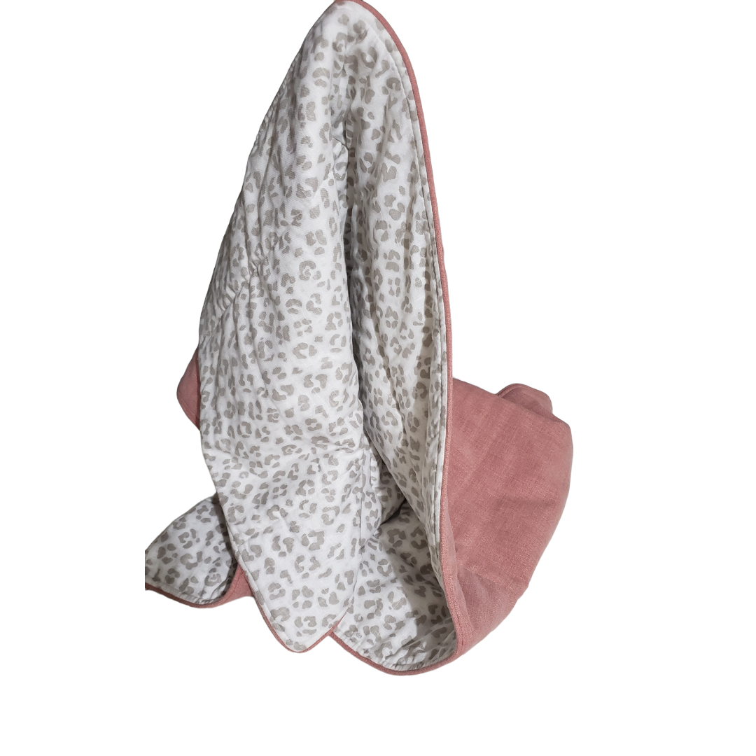 Cheeta Blush Throw Blanket. High End Bed Runner.
