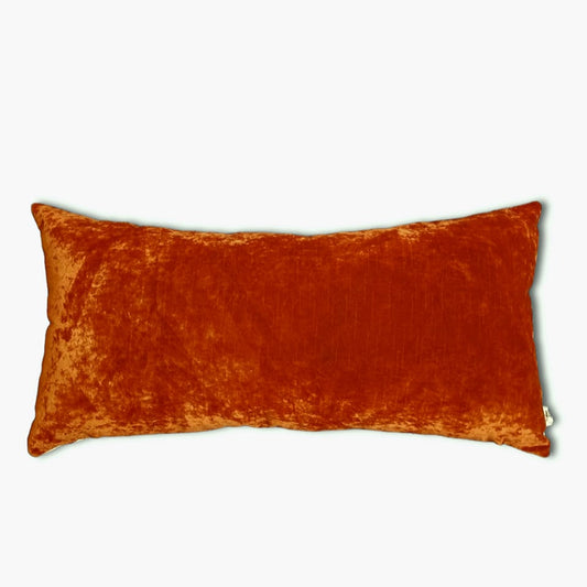 This Luxury Orange Suede Lumbar Pillow is perfect for elevating your space! With its simple and elegant design, this gorgeous lumbar pillow adds a luxurious touch and stunning visual to your sofa, chair, or bed. Crafted with orange suede fabric with a smooth cream reverse and knife edge, this pillow measures 14x30in for the perfect balance of comfort and style. Have you found your perfect pillow?
