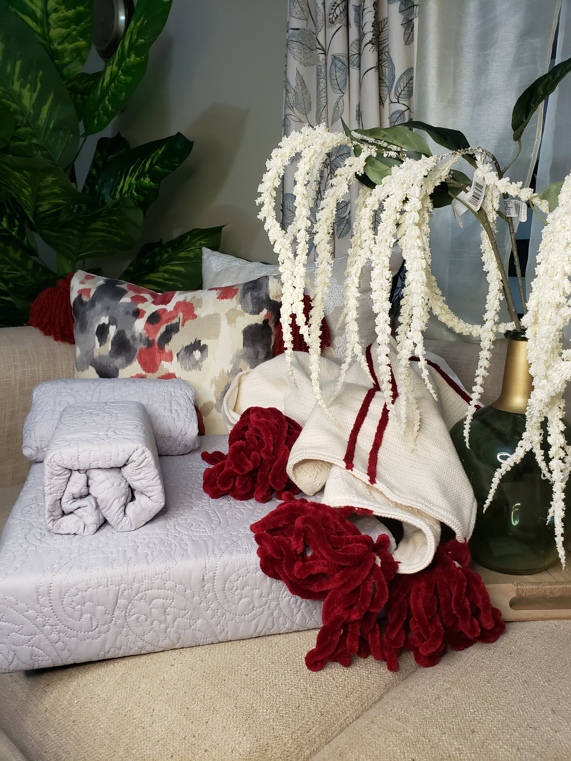 Reneece_Ivory_and_Ruby_Red_Reversible_unique_Luxury_Designer_High_end_King_Bed_Runner_Blanket