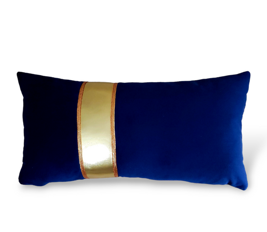 Introducing the Royal Deluxe Luxury Lumbar Designer Decorative Pillow - a regal piece of home décor with a timeless aesthetic. Handcrafted with high-end microfiber, this unique pillow features a striking royal blue and gold palette, designed to impress with its exclusive embellishments. Its invisible zipper ensures that its beauty is retained, creating an elegantly luxurious addition to any home.
 
