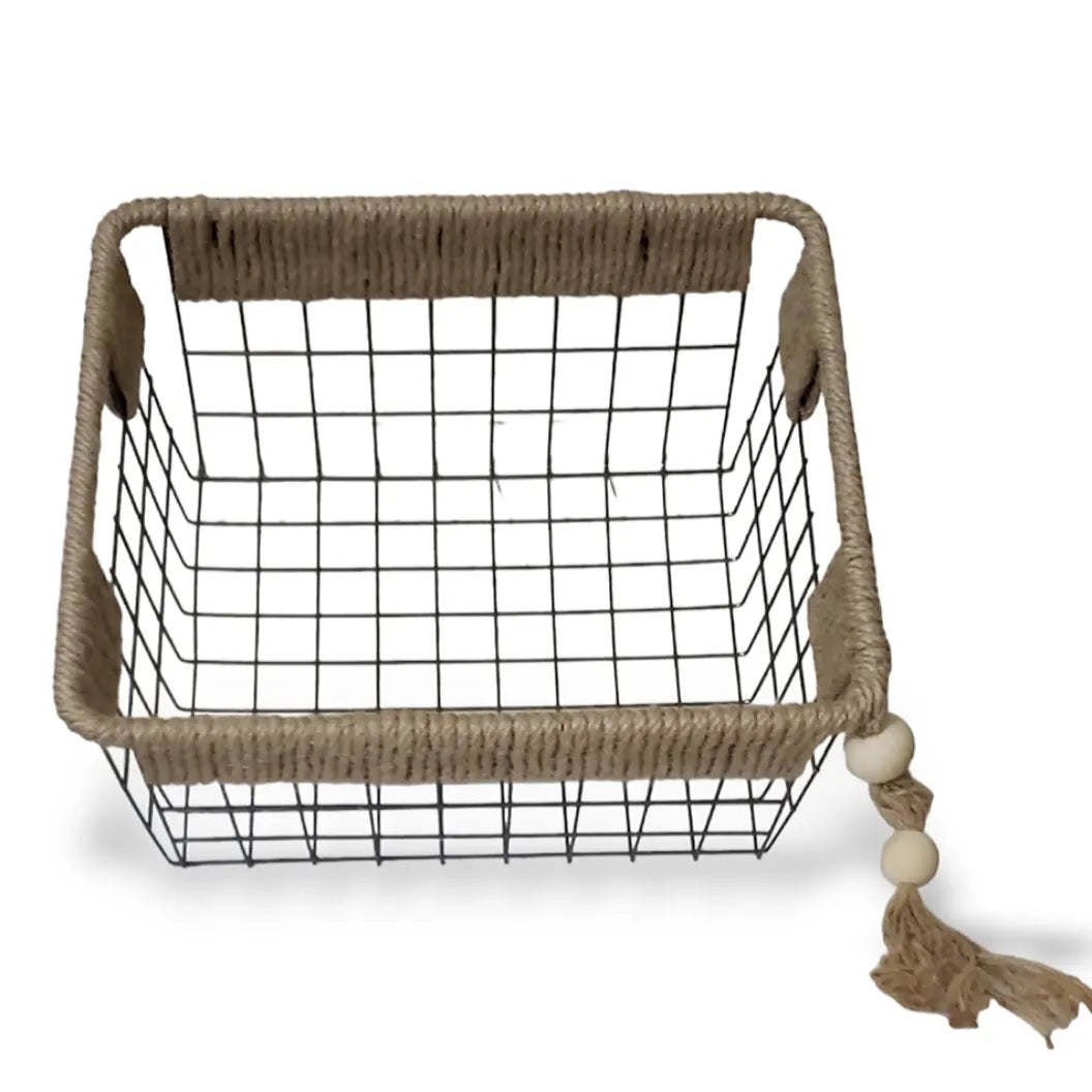 Luxury Modern Rustic Wire Storage Basket.