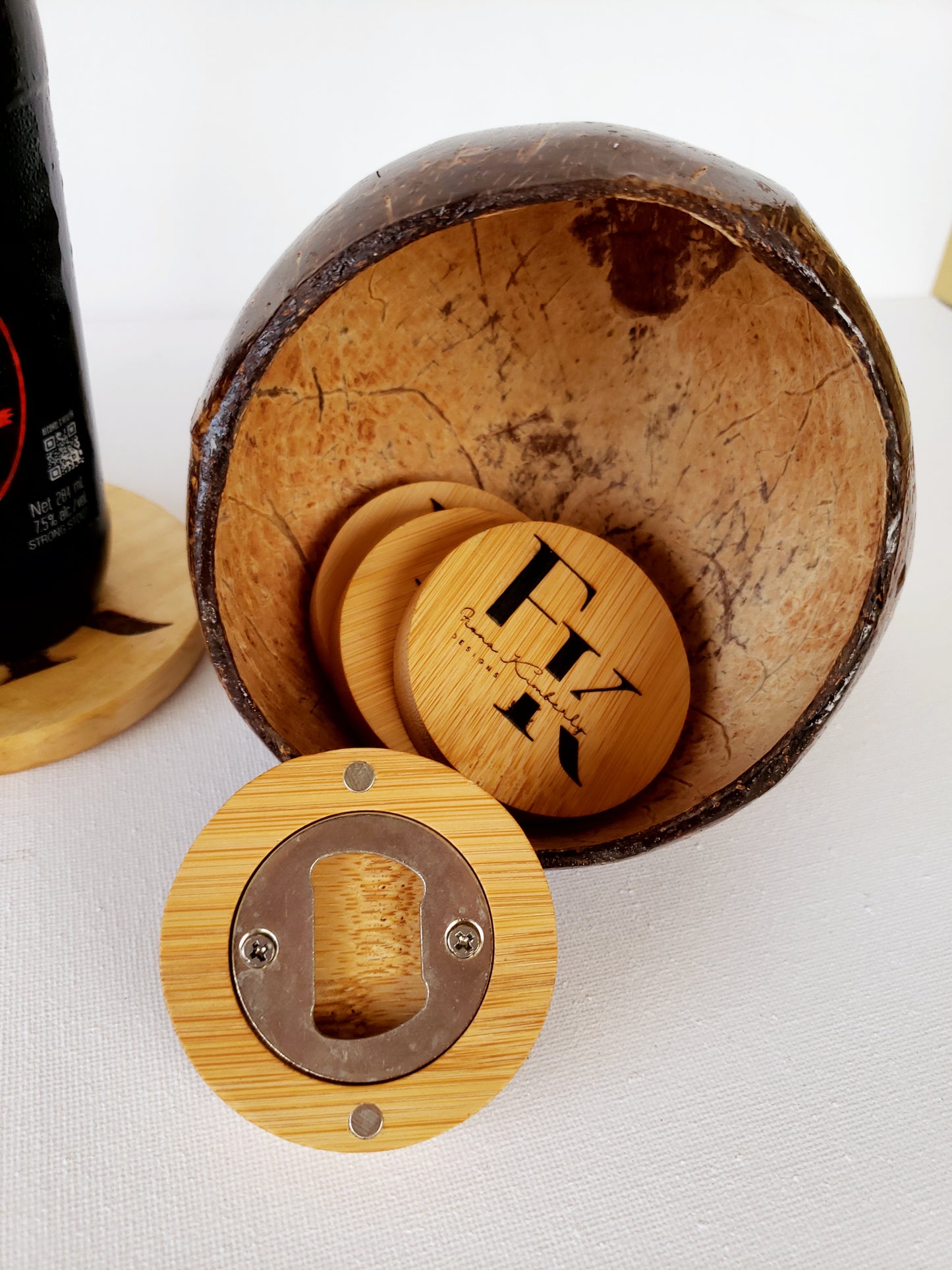 Magnetic Bamboo bottle opener