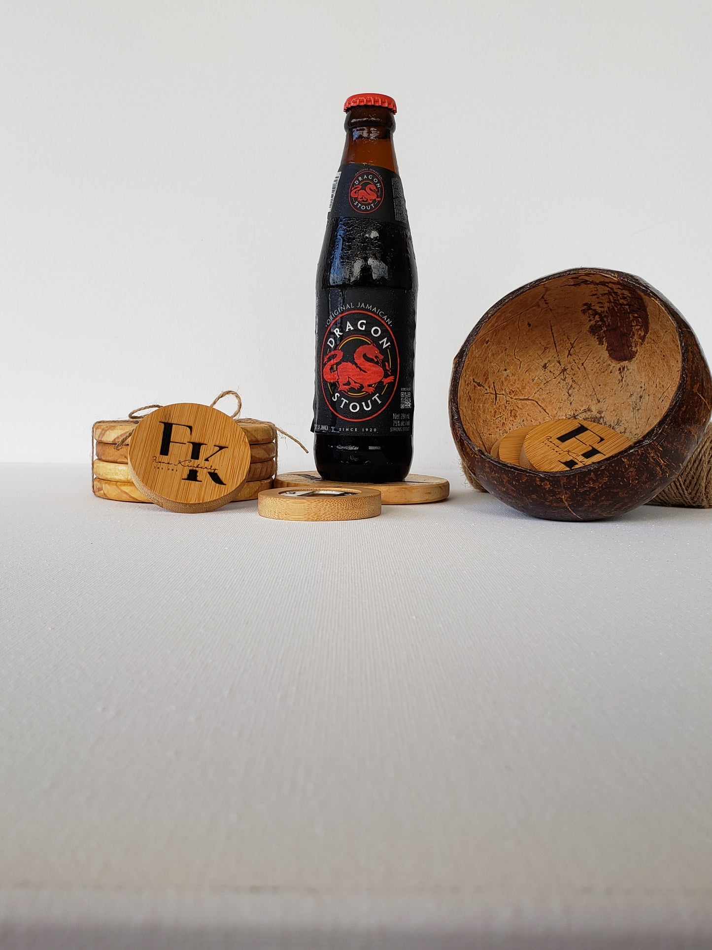 Kimberly Bamboo 4 piece coaster set