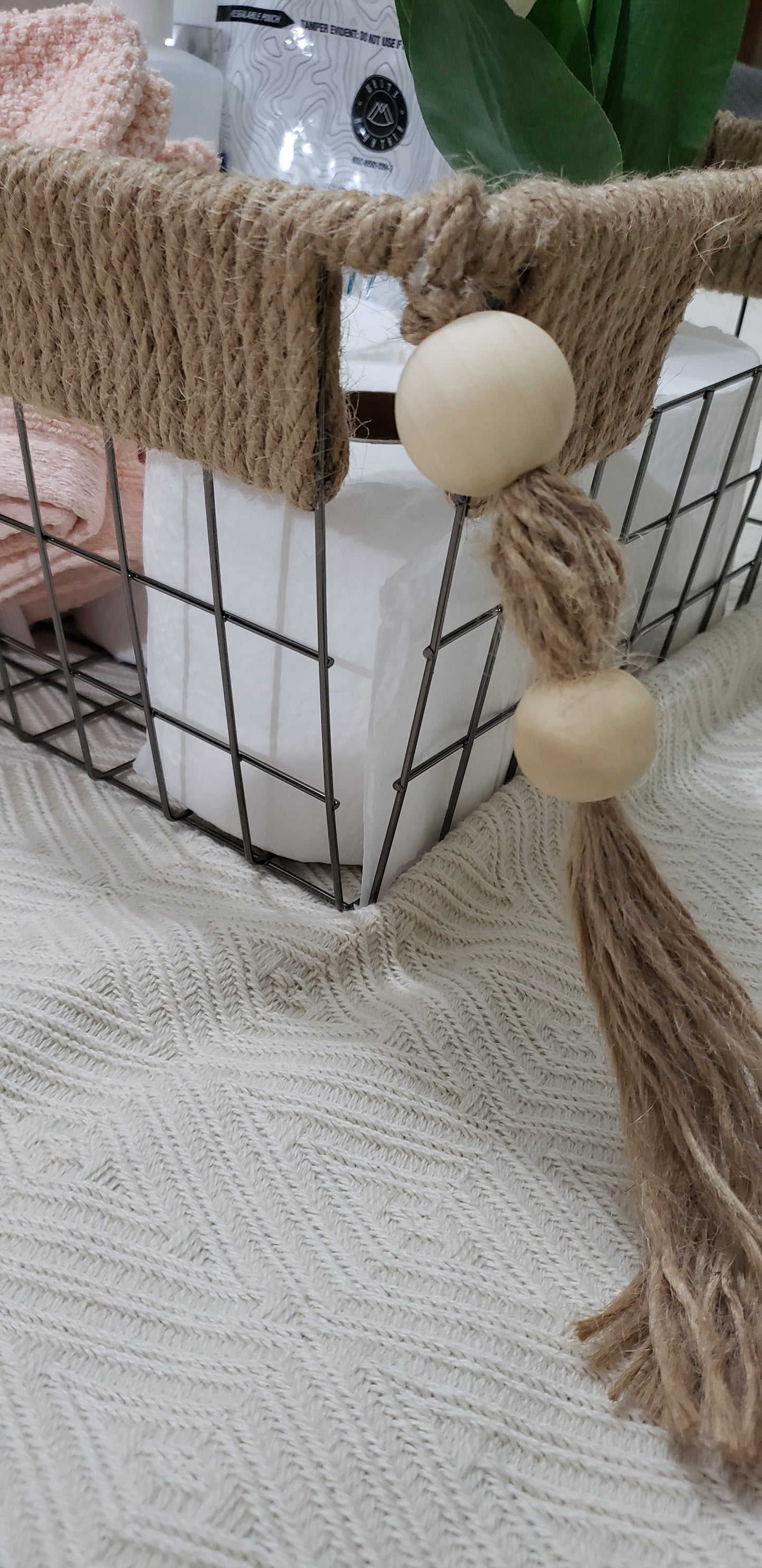 Luxury Modern Rustic Wire Storage Basket.