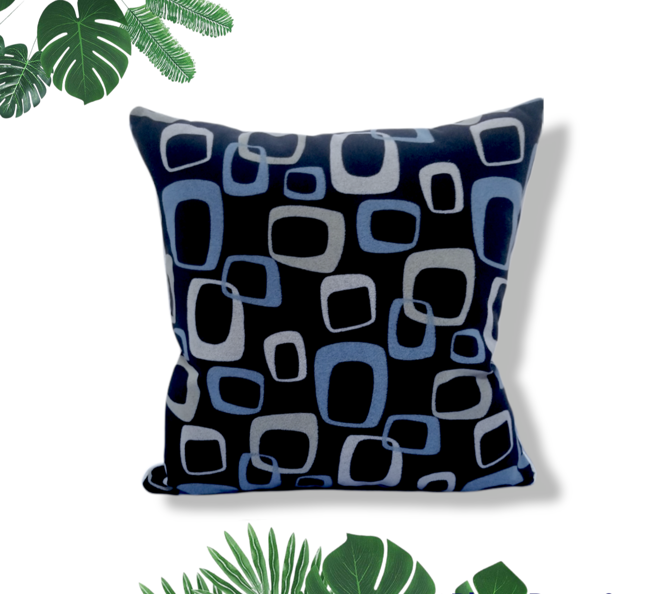 Blue Geometric Decorative Pillow Coastal Themed - Advenique Home Decor