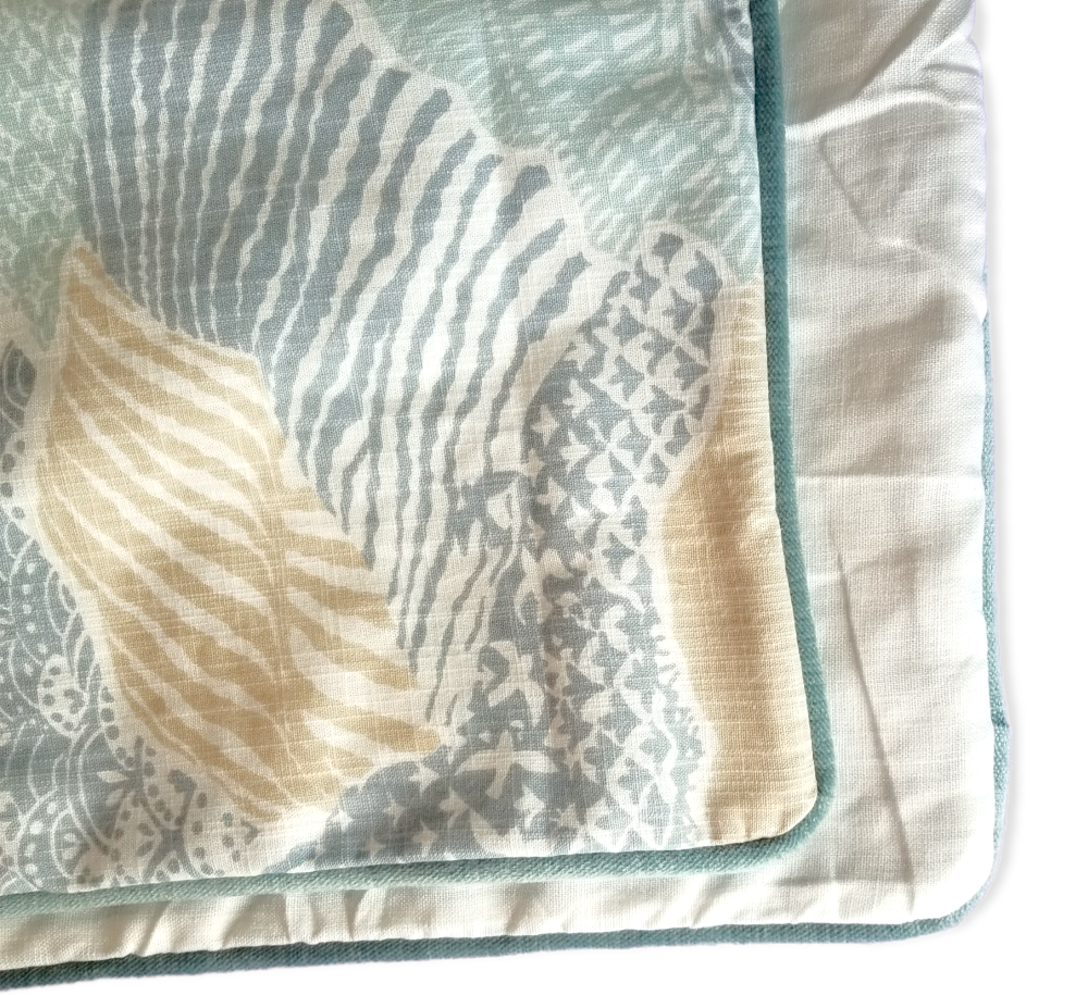 Nautique by Fiona Hall Luxury Designer Throw Pillow. Made from Robert Allen Winsor Manor Fabric. - Advenique Home Decor.   Shop Designer pillow for your Gray or Blue Sectional Sofa, Accent Chair or Bedroom.  Need a Best Selling Pillow to Highlight that blanket or duvet.  Shop our designer royal blue pillow covers and get international shipping.