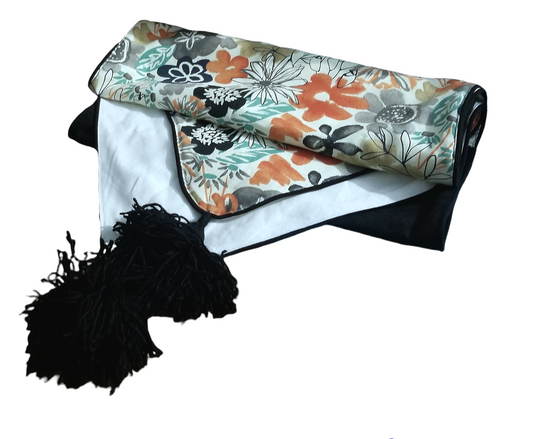 Advenique Home Decor Easy Spring Decorative sofa Throw/Runner for King Bed.  This throw has exciting spring colors such as, orange and teal in just the perfect shades. Shop now and spruce  up your space.  Shop Designer Choice Home Decor.  Advenique Home Decor ships internationally.