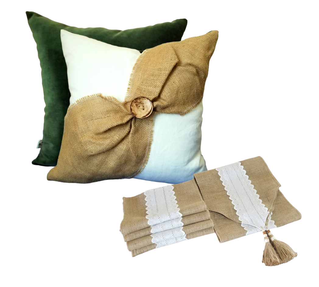 Luxury Farmhouse Burlap Decorative Pillow Cover. A unique and Expressive piece, this lovely decorative pillow fit perfect into your farmhouse decor.  Add that modern yet timeless look eith this Designer Pillow to your sofa, sectional, bed or accent chair.  International shipping available