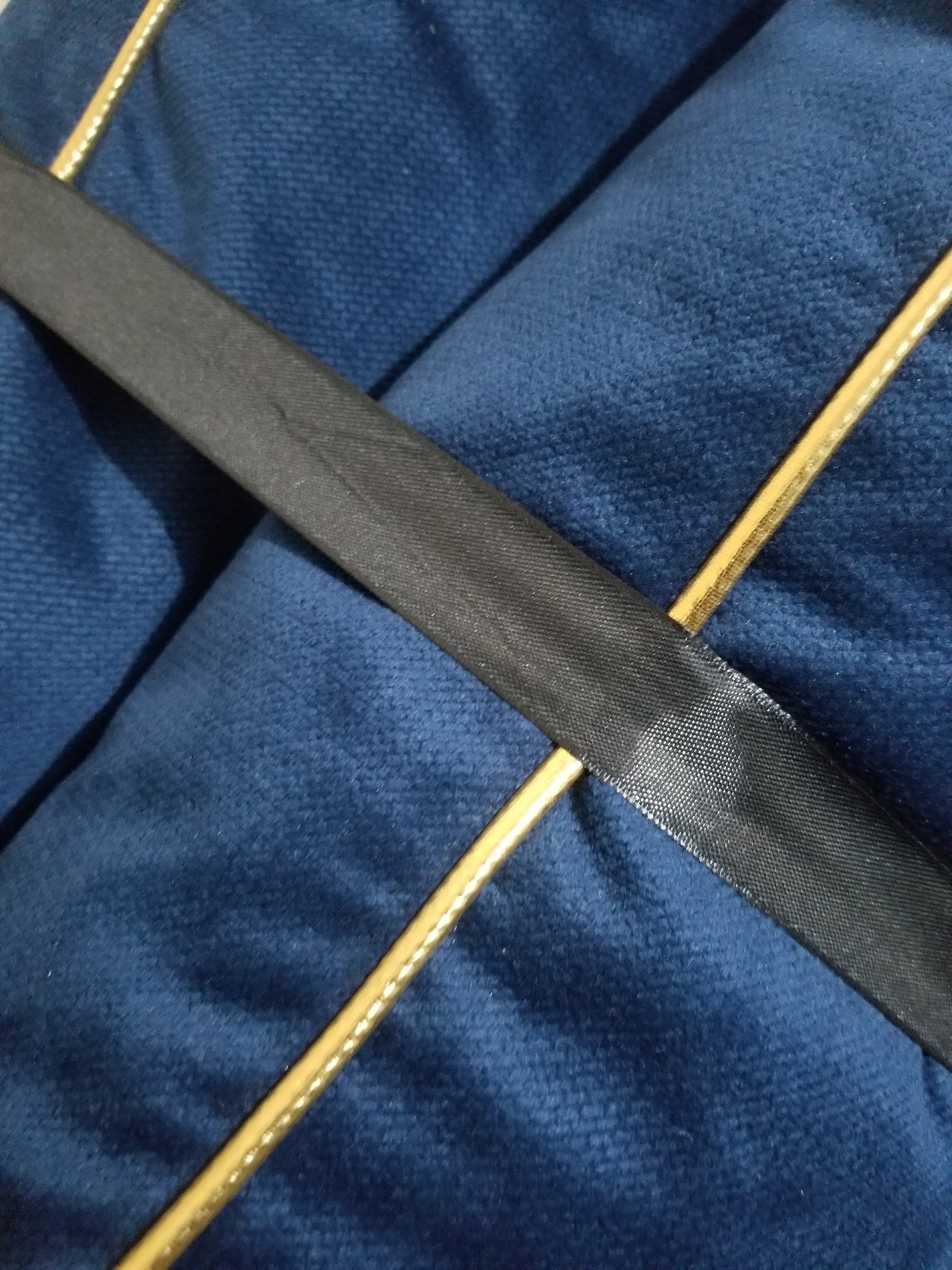 She's Royal indeed.  Shop our Royal Blue designer Microfiber throw pillow with gold trim.  Royal blue cushions are for those with an opulent decor pallet.