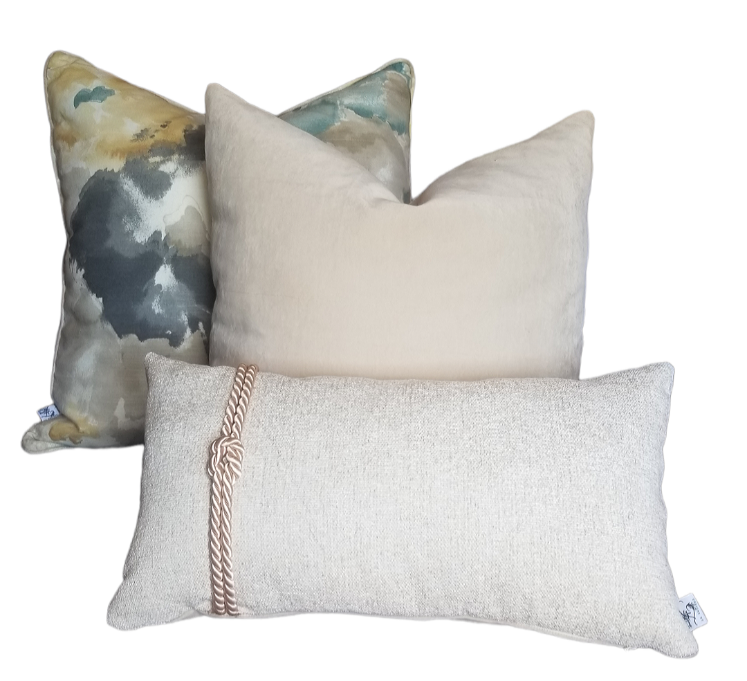 Luxury Designer Beige Textured Throw Pillow. Cushion Cover
