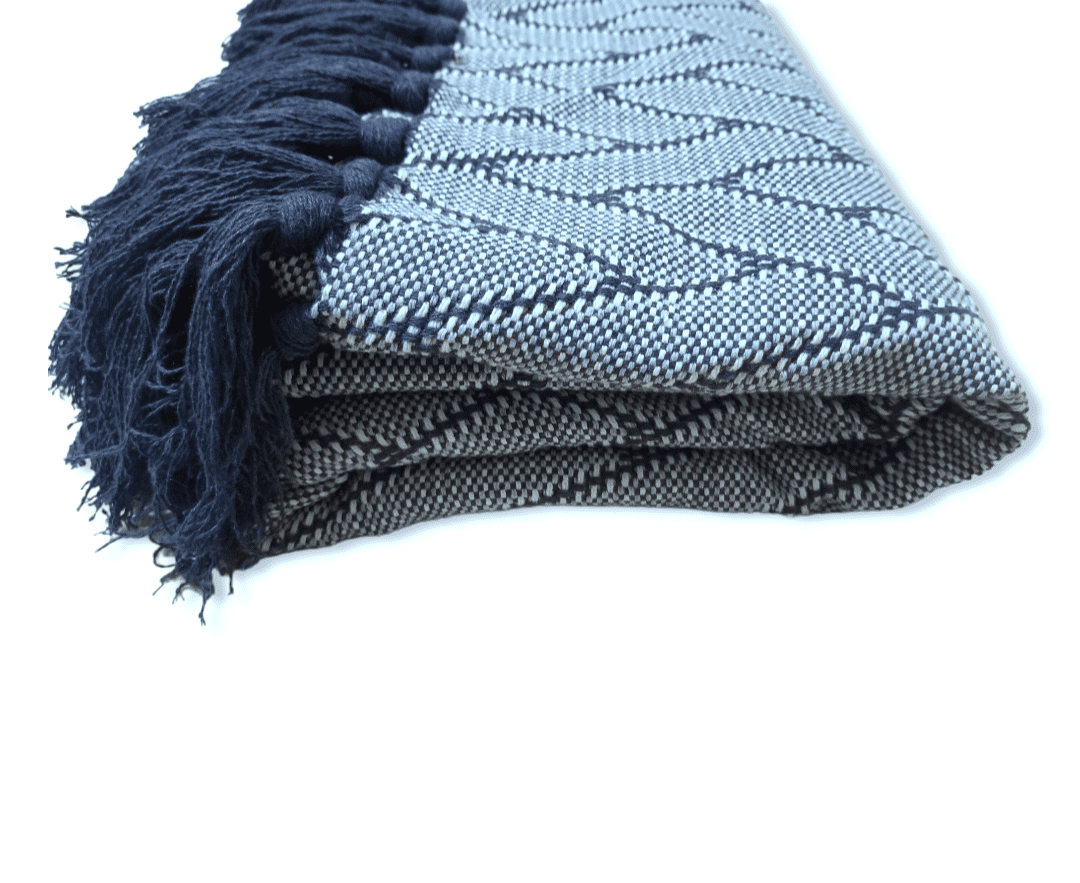 Blue Knots Boho  Coastal woven Rug