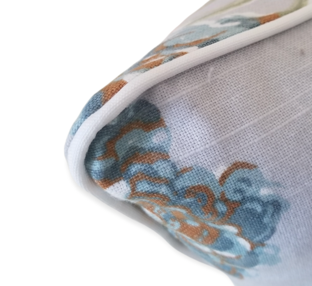 Spruce up your space and Shop Luxury Designer Decorative Throw Pillow Covers with Advenique Home Decor. This Pillow is made from the lovely Robert Allen Helene Gray fabric, boasting colors such as gray, olive green, blue, dusty pink and white its the perfect addition for your space. Shop high end accent throw pillow now and get international shipping.