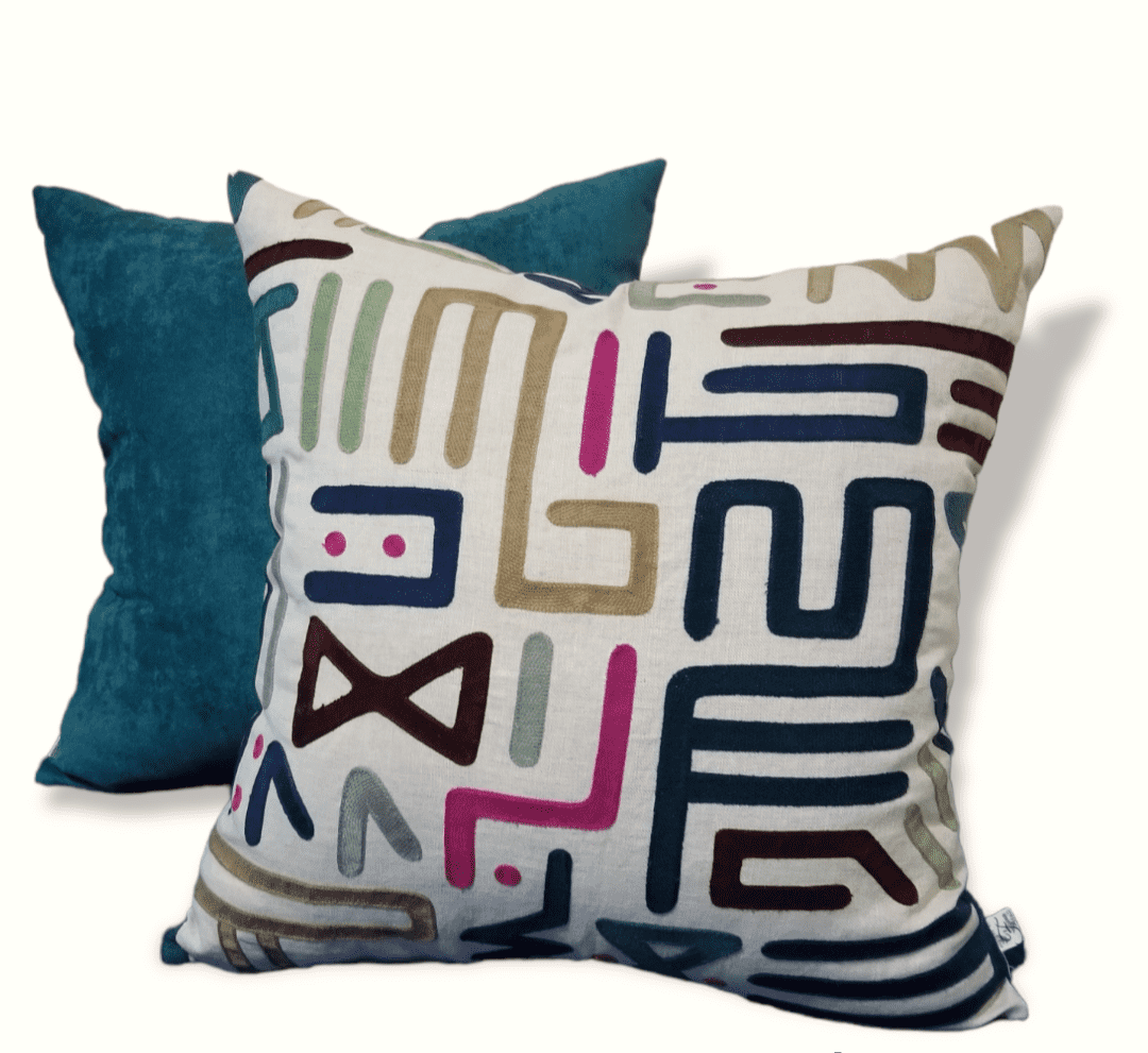 Shop our beautiful tribal luxury designer decorative pillow.  This decorative throw pillow fits perfect on your bed or sofa.  We ship internationally. LEE JOFA DESIGNER FABRIC