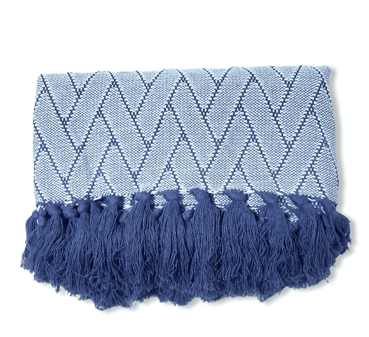 Blue Knots Boho  Coastal woven Rug