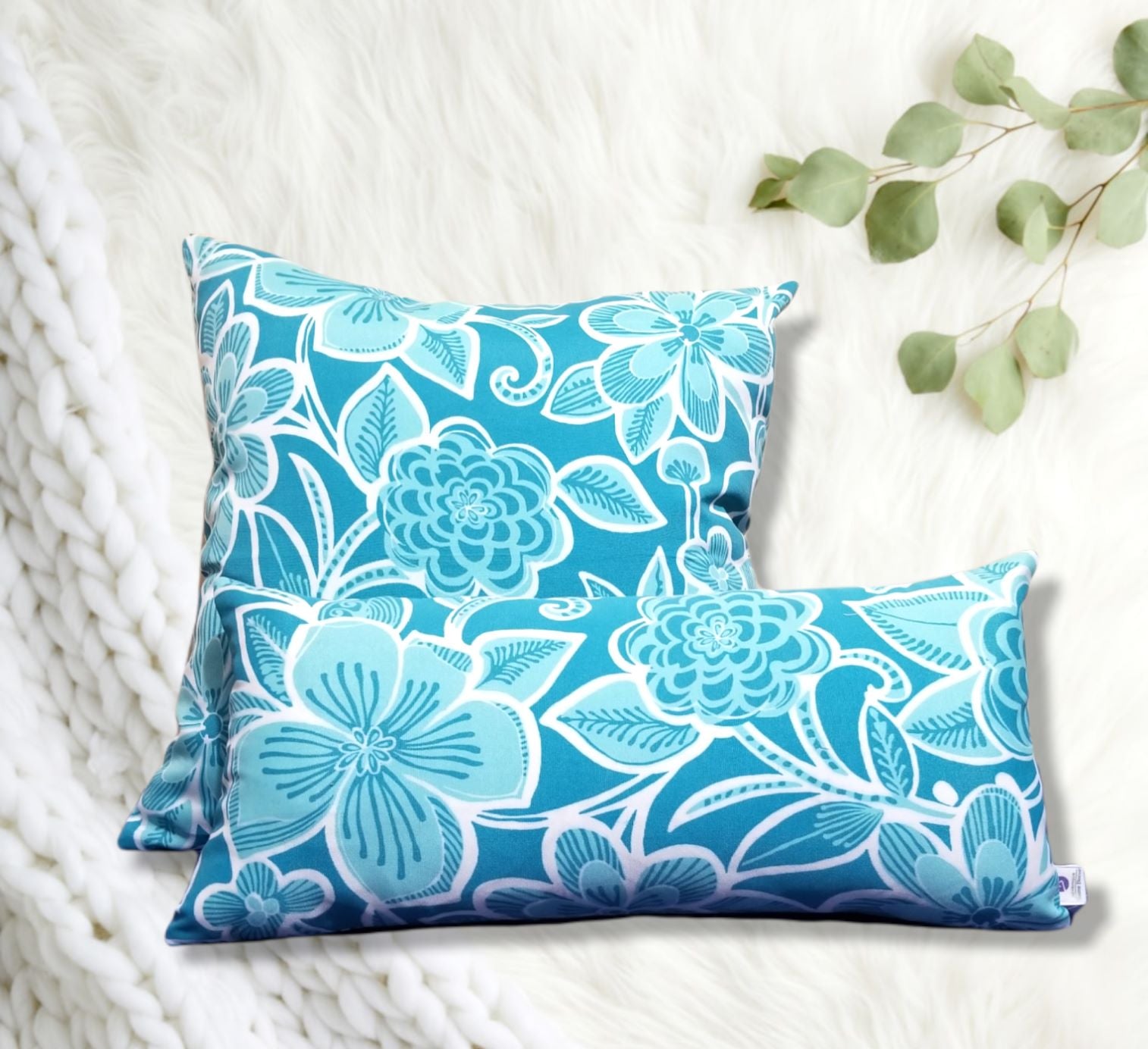 Richloom Solarium Halsey Seaglass Outdoor fabric decorative pillow for patio porch outdoor - Advenique Home Decor
